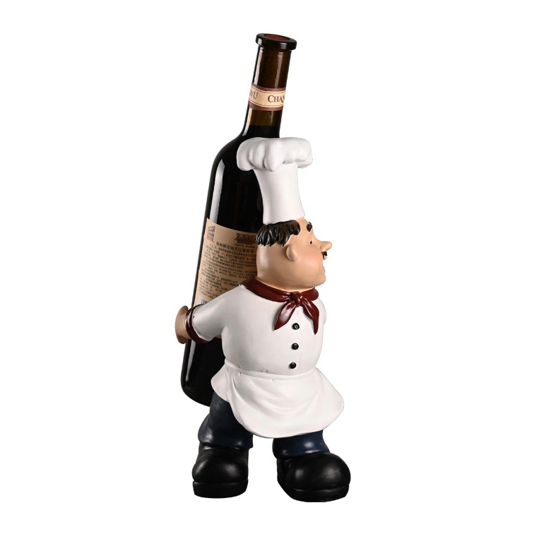 Resin Chef Wine Bottle Holder Display Tabletop Figurine