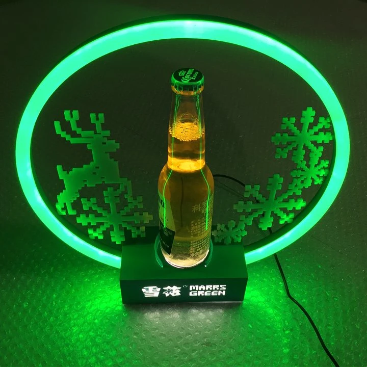 Custom Acrylic Engraving Lighting LED Bottle Presenter for Display