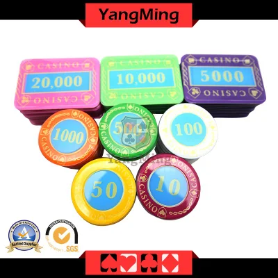 Gambling Crystal Poker Chips Set Acrílico 730 PCS Plastic Gaming Set con caja de aluminio (YM - SJSY002)